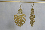 Load image into Gallery viewer, Haus Plants Monstera Earrings - We Love Brass
