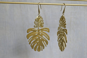 Haus Plants Monstera Earrings - We Love Brass
