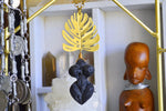 Load image into Gallery viewer, Hawaii Local Goddess (Lavastone and Monstera) Divine Feminine Necklace - We Love Brass
