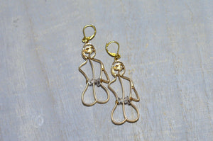 Herkimer Diamond Waist Beads Earrings - We Love Brass