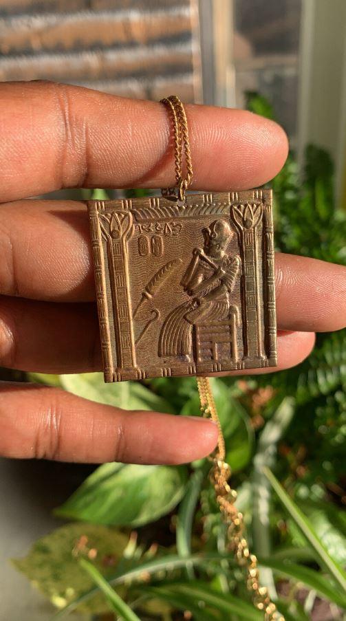 High Sitting Vintage Pharaonic Necklace - Brass - We Love Brass