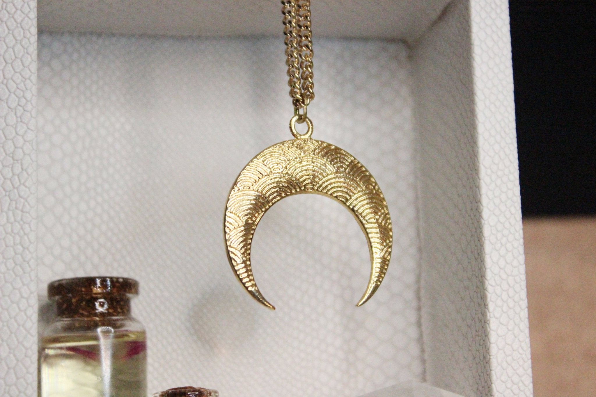 High Tide Crescent Moon Brass Necklace - We Love Brass