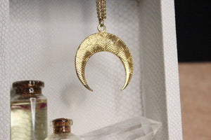 High Tide Crescent Moon Brass Necklace - We Love Brass