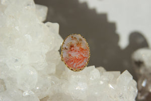 Hills of California Agate Dendrite Brass Ring - We Love Brass