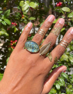 Load image into Gallery viewer, Lotus - Handmade Labradorite Crystal Ring
