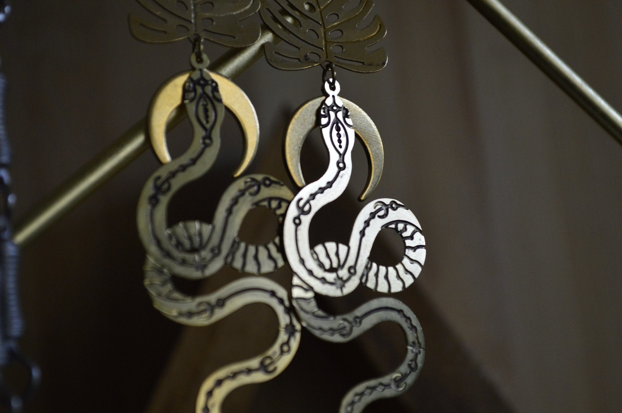 Into the Jungle Brass Serpent Earrings - We Love Brass