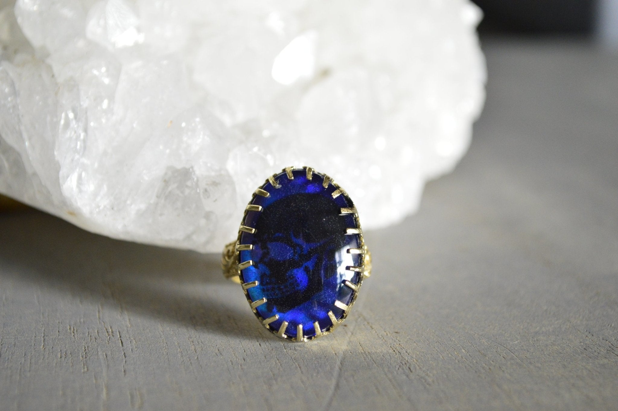 Introspection - Opal Skull Ring - We Love Brass