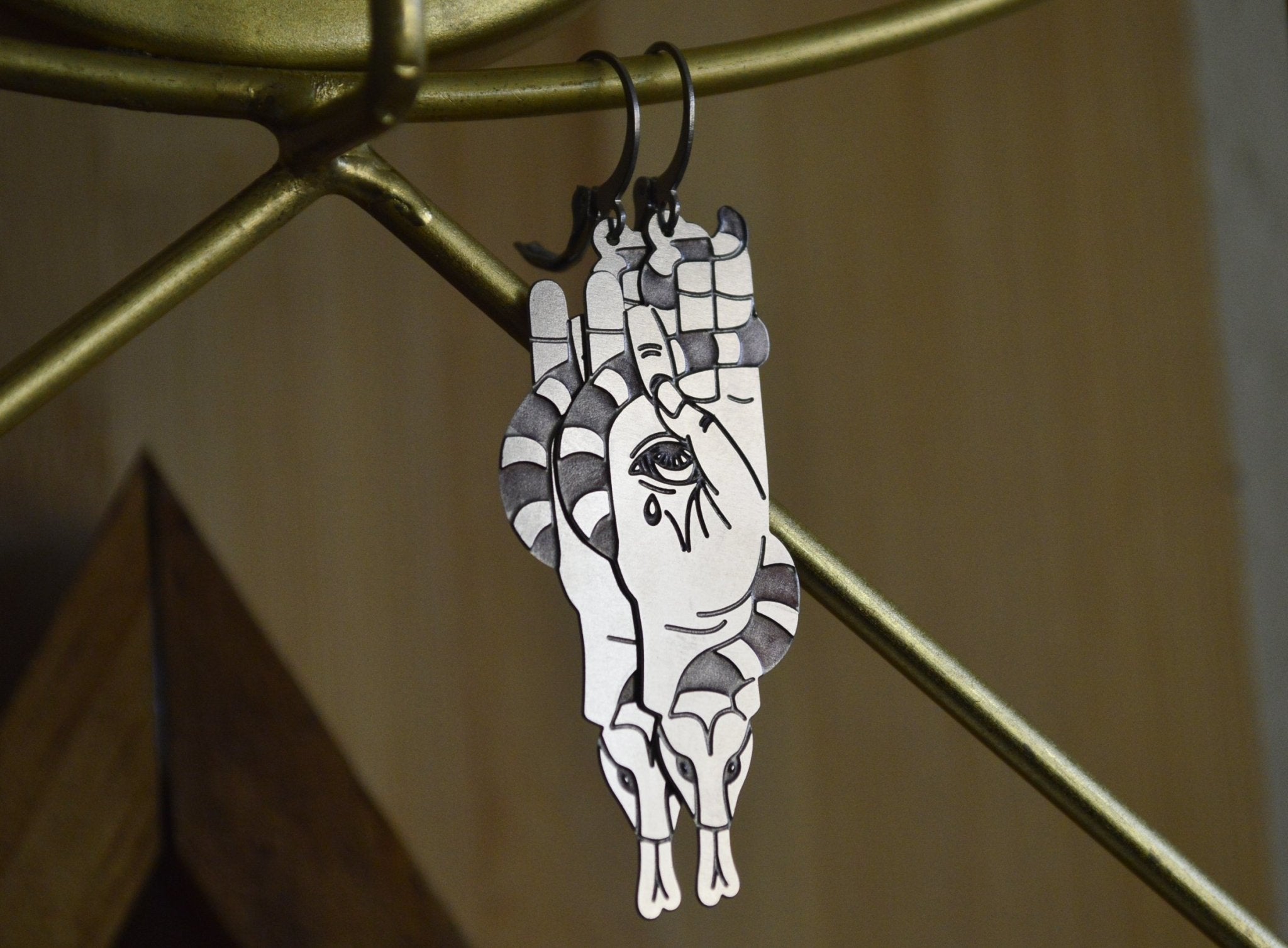 Invocation Stainless Steel Evil Eye Earrings - We Love Brass
