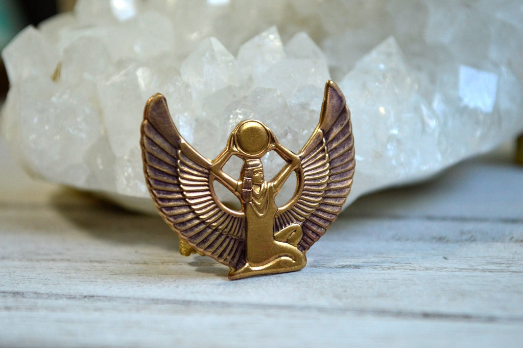 Isis in repose - Egyptian Brass Ring - We Love Brass