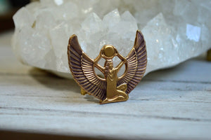 Isis in repose - Egyptian Brass Ring - We Love Brass