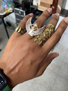 Isis in repose - Egyptian Brass Ring - We Love Brass