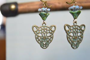 Jaguar Czech Glass Earring Set - We Love Brass