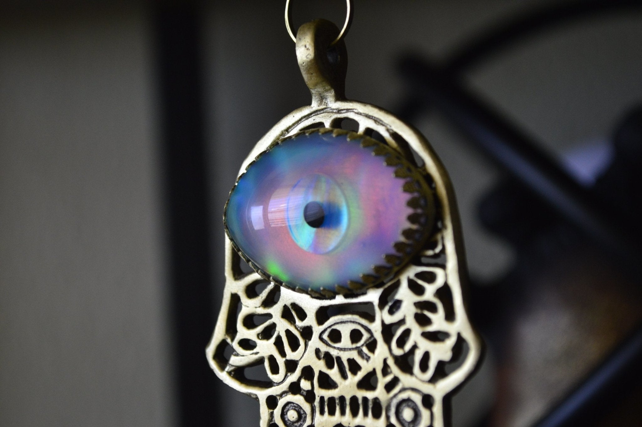 Knowledge - Brass Hand of Fatima Necklace - We Love Brass