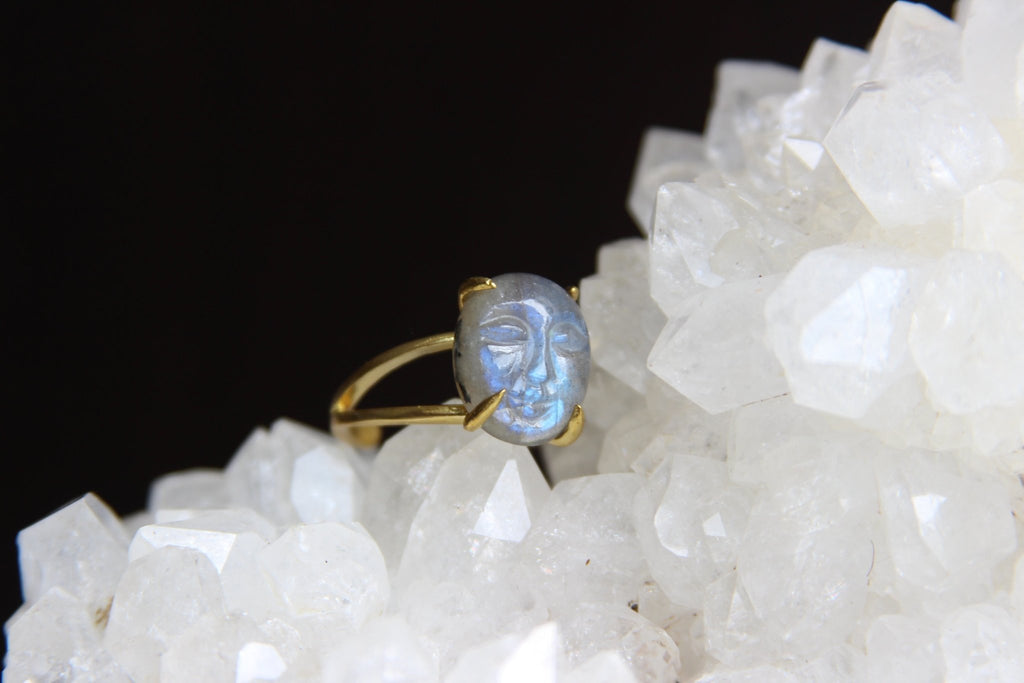 Labradorite Brass Cameo Ring - We Love Brass