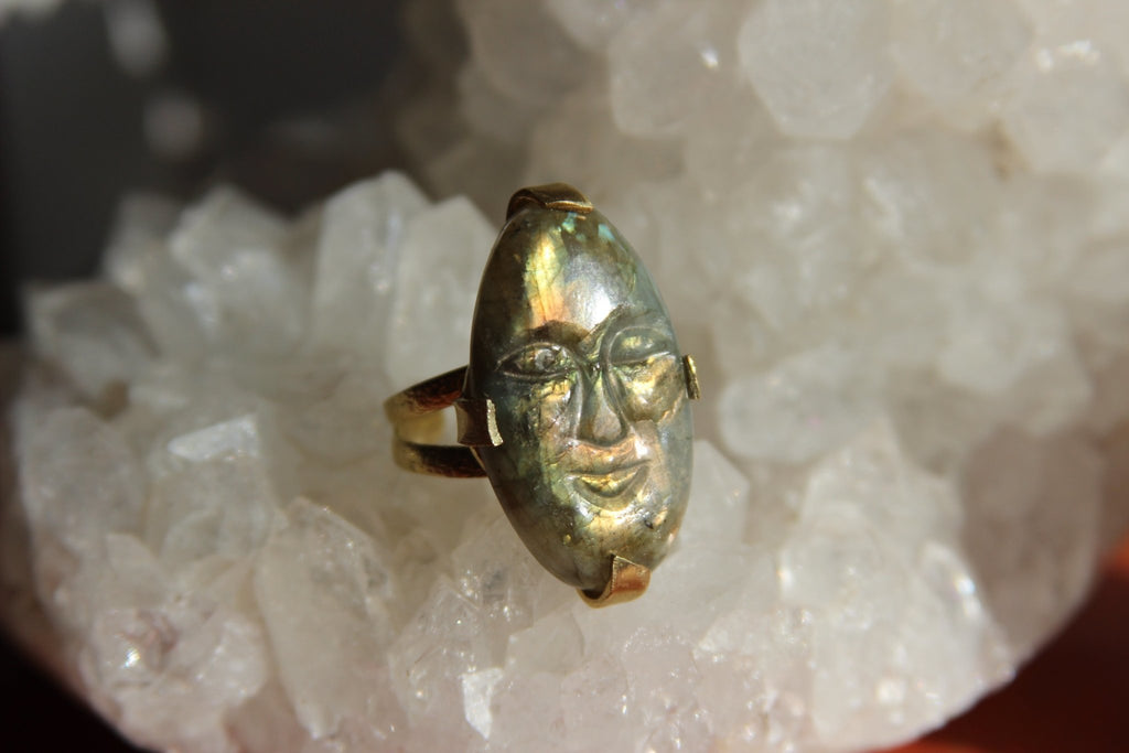 Labradorite Spirit Ring - We Love Brass
