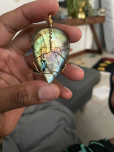 Labradorite Wire Wrap - We Love Brass