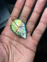 Load image into Gallery viewer, Labradorite Wire Wrap - We Love Brass
