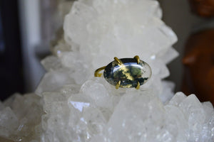 Landscapes - Brass Moss Agate Ring - We Love Brass