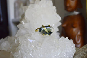 Landscapes - Brass Moss Agate Ring - We Love Brass
