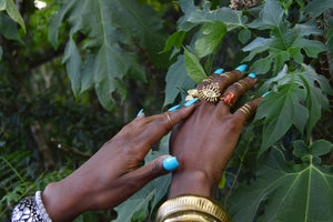 Lashed - Brass Evil Eye Ring - We Love Brass