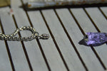 Load image into Gallery viewer, Lavender Perfume Bottle Necklace - We Love Brass
