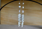 Load image into Gallery viewer, Light as a Feather - Pearl and Crystal Earrings - We Love Brass
