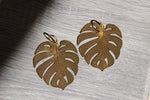 Load image into Gallery viewer, Lightweight Brass Monstera Deliciosa Earrings - We Love Brass
