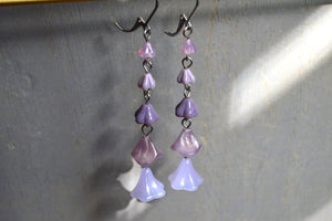 Lilac Drops Czech Glass Earrings - We Love Brass