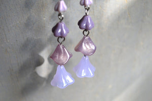 Lilac Drops Czech Glass Earrings - We Love Brass