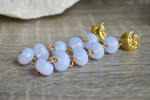 Lilac Gelly Brass Opalite Earrings - We Love Brass
