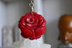 Cargar imagen en el visor de la galería, Lover&#39;s Rose Stainless Steel Red Coral Necklace - We Love Brass
