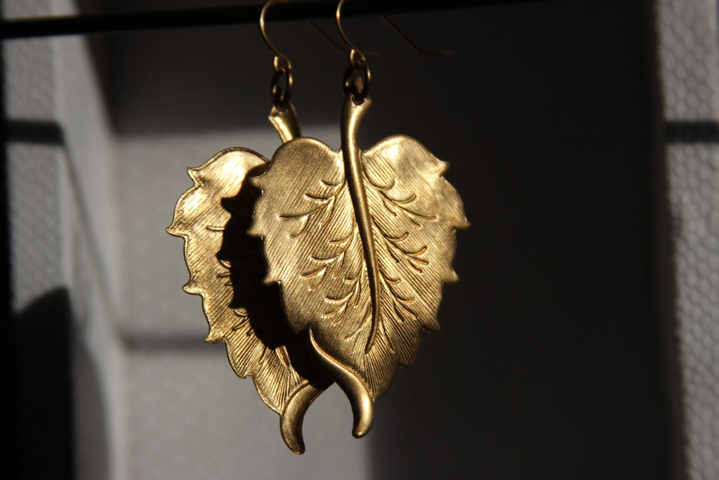 Lush Leaf Brass Earrings - We Love Brass