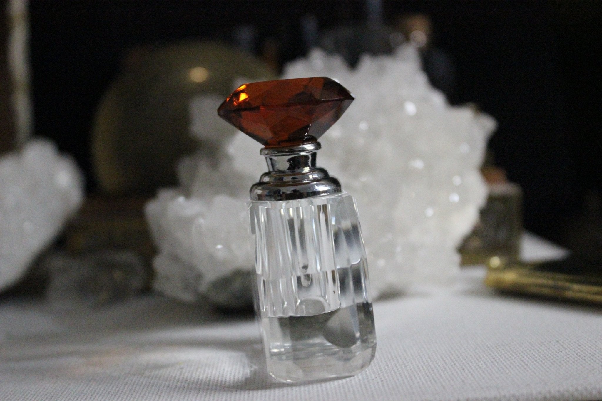 Maple Diamond Topped Perfume Bottle - We Love Brass