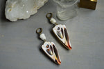 Load image into Gallery viewer, Mar - Conch Shell and Crystal Stalactite Earrings - We Love Brass
