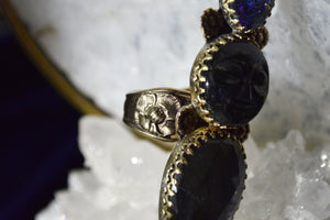 Mary - Brass Patternmaster Labradorite Ring - We Love Brass