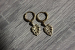 Load image into Gallery viewer, Mini Monstera Brass Leaf Earrings - We Love Brass
