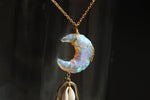 Load image into Gallery viewer, Money Moon Magic Brass Cowrie Necklace - We Love Brass
