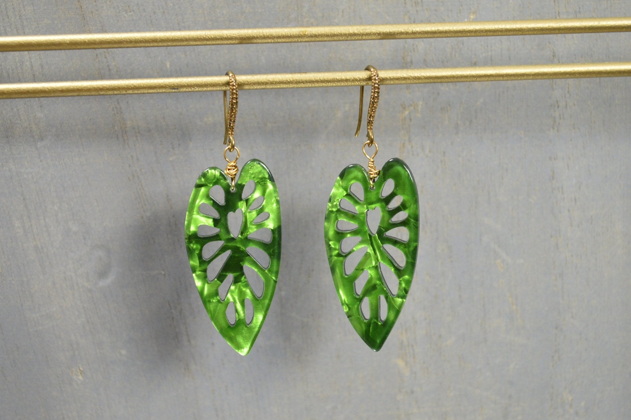 Monstera Leaf Earrings - We Love Brass