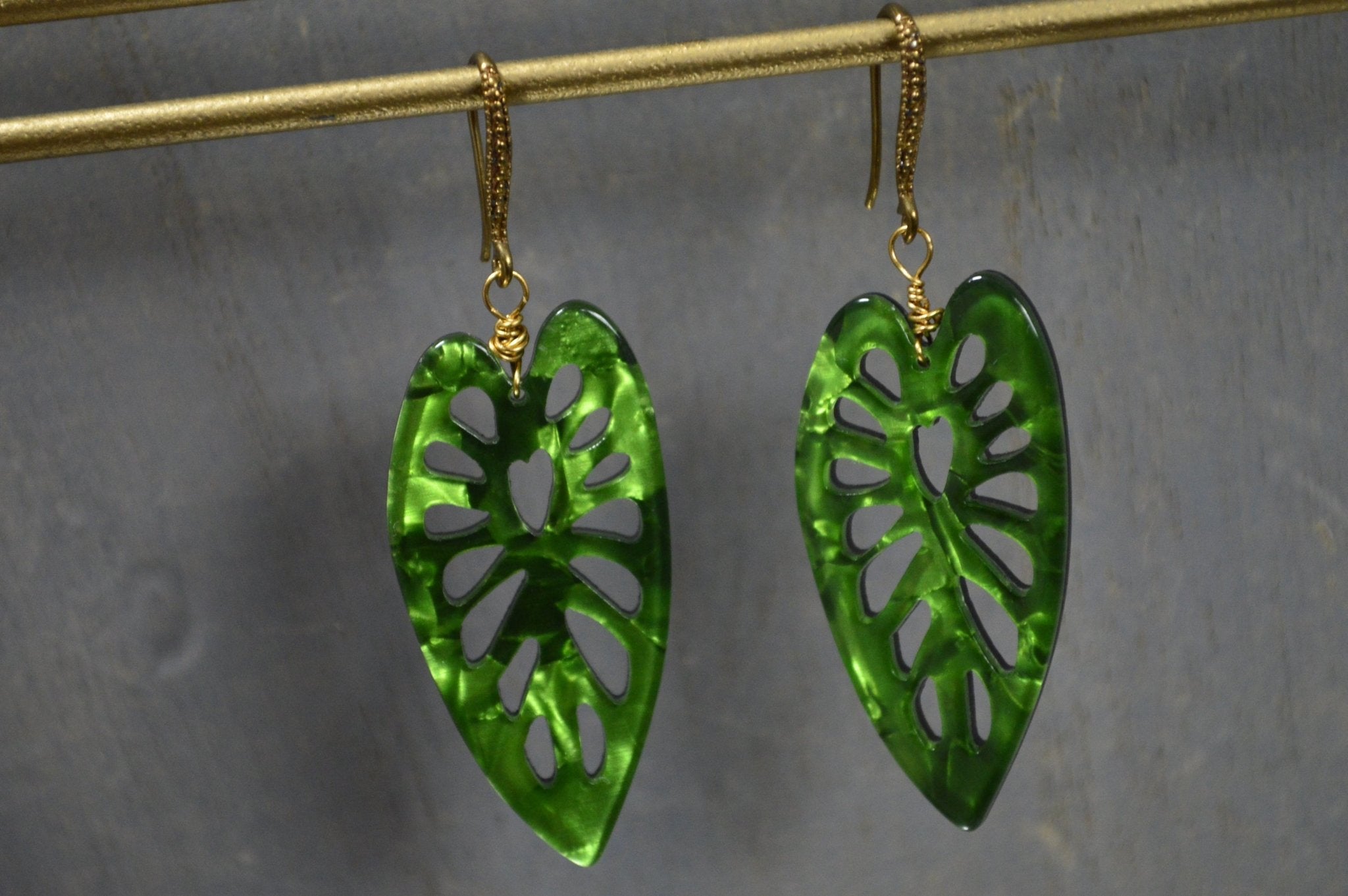 Monstera Leaf Earrings - We Love Brass