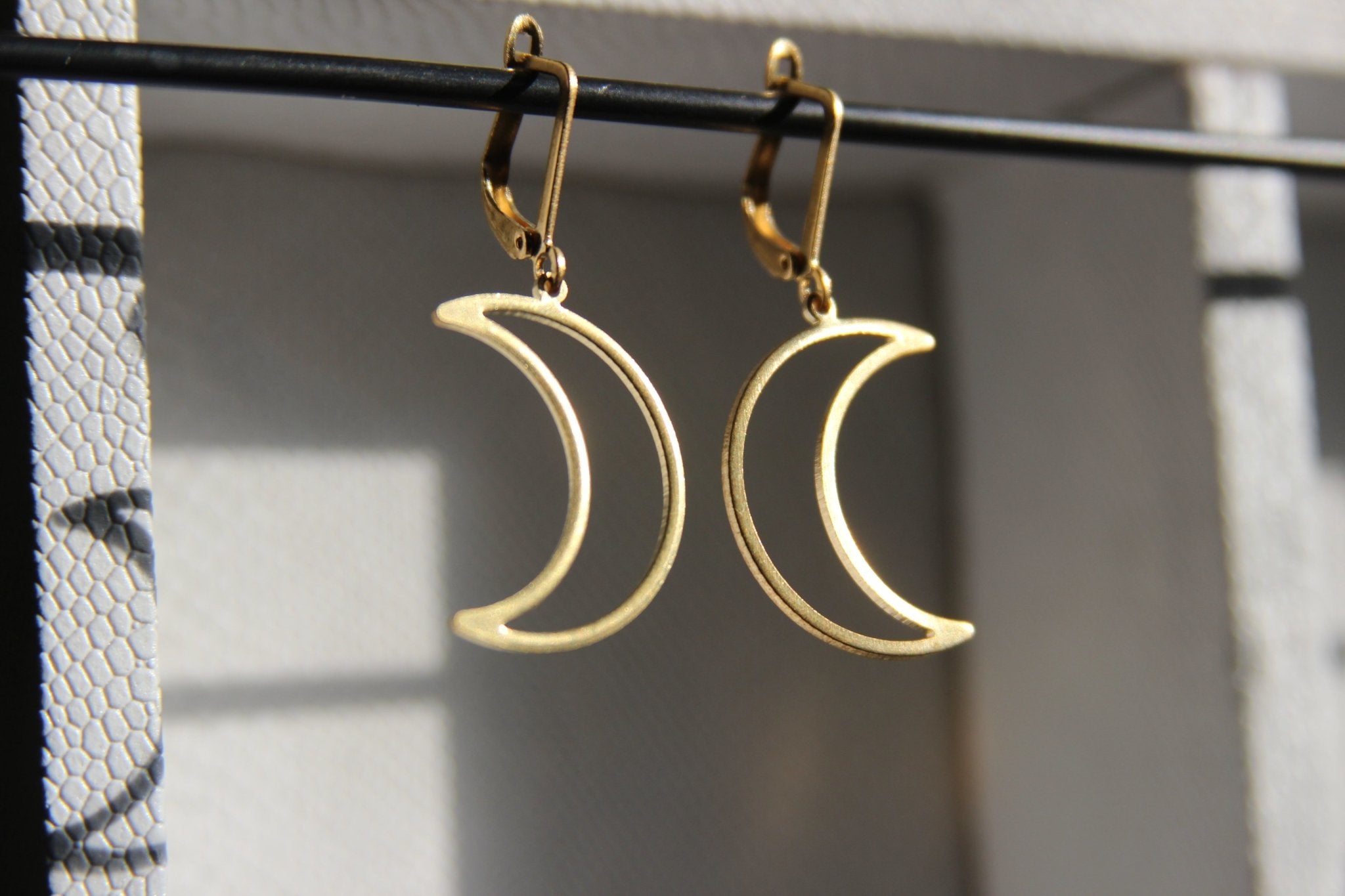 Moon Half Full Brass Earrings - We Love Brass
