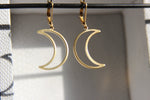 Cargar imagen en el visor de la galería, Moon Half Full Brass Earrings - We Love Brass
