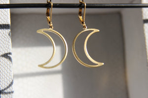 Moon Half Full Brass Earrings - We Love Brass