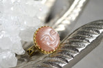 Cargar imagen en el visor de la galería, Moon Man - Peach Moonstone Brass Ring - We Love Brass
