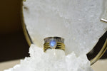 Load image into Gallery viewer, Moonstone Spinna - Silver Plated Brass Opalite Ring - We Love Brass
