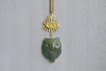Cargar imagen en el visor de la galería, Moss Agate Nigh Owl Evil Eye Brass Necklace - We Love Brass
