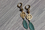 Load image into Gallery viewer, Moss Agate Tree of Life Earrings - We Love Brass
