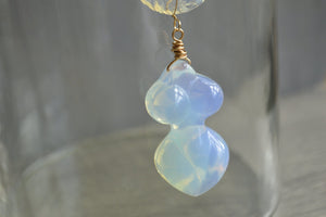 Mother Blue Moon - Brass Opalite Necklace - We Love Brass