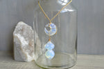 Cargar imagen en el visor de la galería, Mother Blue Moon - Brass Opalite Necklace - We Love Brass
