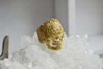 Load image into Gallery viewer, Muerto Marigold Brass Ring V1 - We Love Brass
