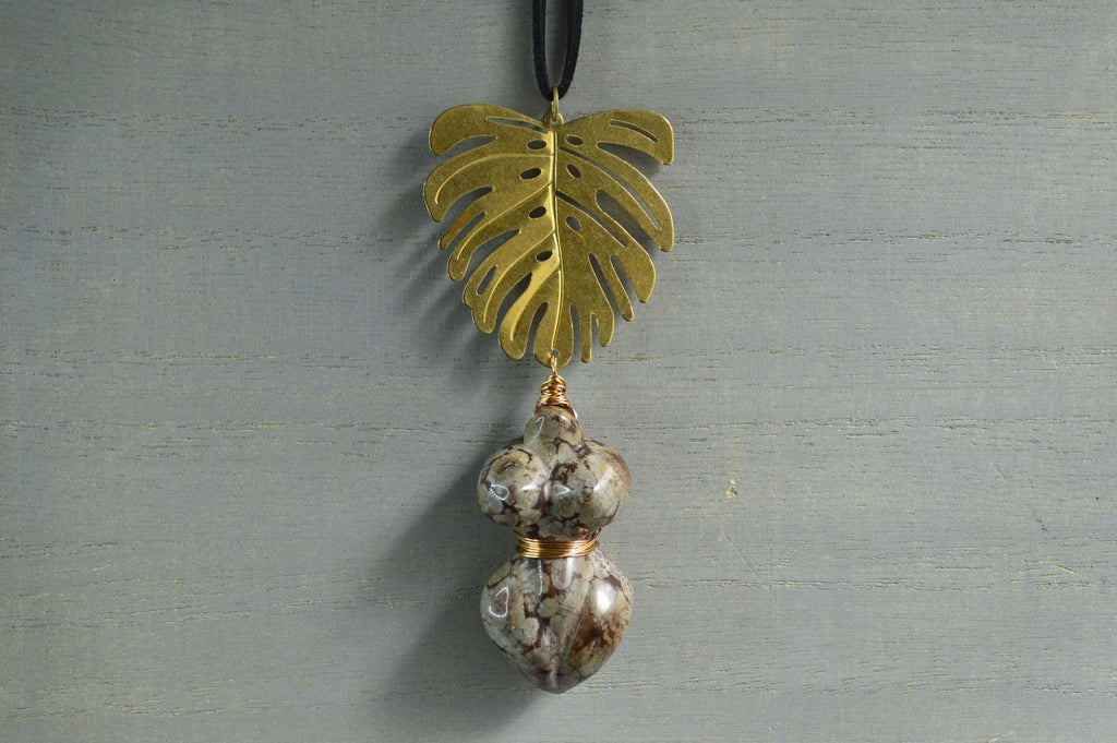 Naturalista - Snowflake Obsidian Divine Feminine Necklace - We Love Brass
